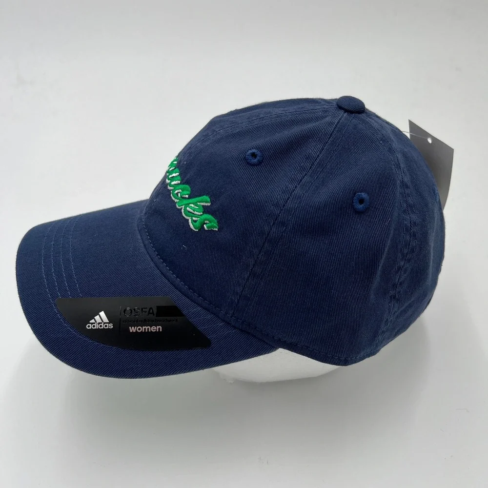 Vancouver Canucks Adidas Strapback Hat Navy Green Script One Size NHL New w/Tags